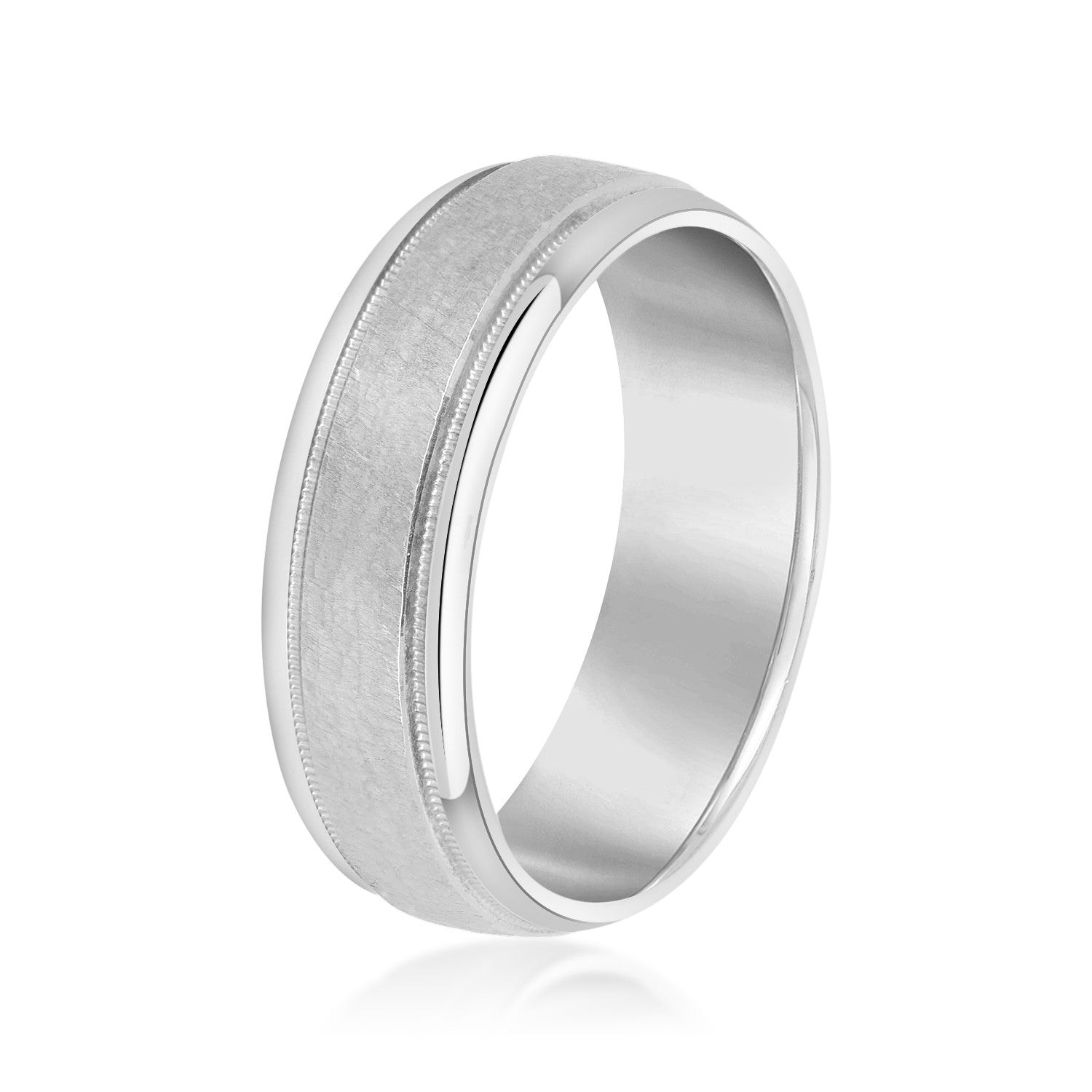 Light Hammer Finished Beveled Edge Men's Band-VIRABYANI